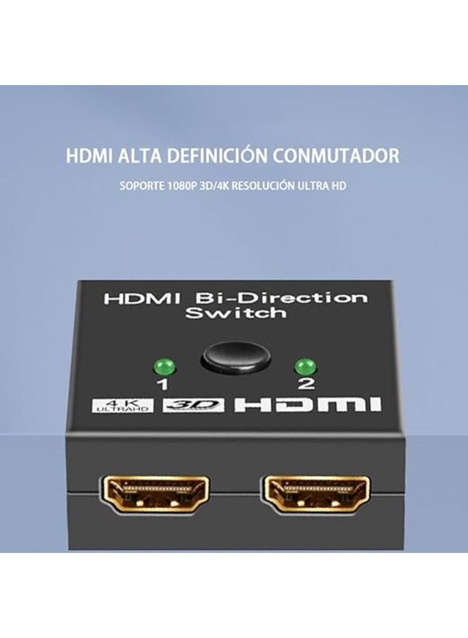 HDMI Bi-Directional Switch 2 Inputs 1 Output / 1 Input 2 Outputs, 4K HDMI Splitter for HDTV, Projector, Blu-Ray, DVD, and DVR - Image 4